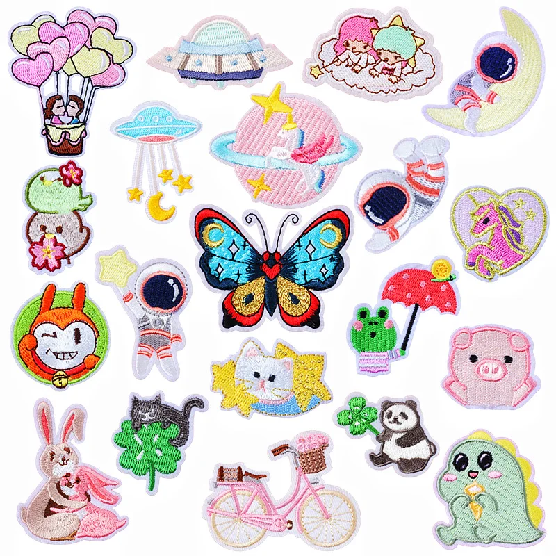 

20pcs/Cartoon Animal Embroidery Patches For Clothing DIY Iron On Patches On Clothes Kid Hat Badge Appliques Stickers Decoration