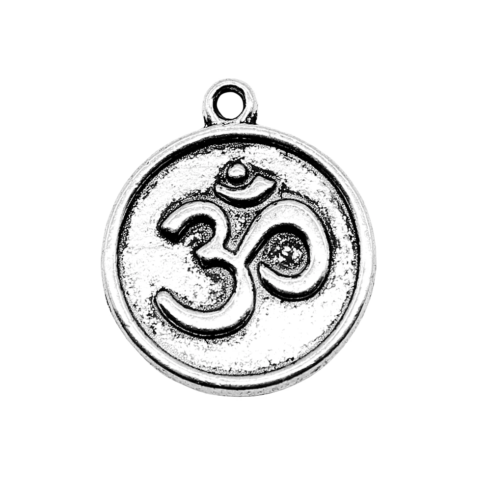 

10Pcs 18mm Om Charms For Jewelry Making Hand Made Jewelry Accessories Antique Silver Color Alloy Pendant Charms