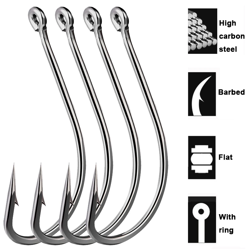 

100pcs/lot Fishing Hooks High Carbon Steel Single Circle Fishhook Sharp Barbed Carp Hooks Sea Fishing Tackle Accessories