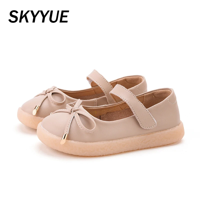 Весенняя детская обувь с бантом из натуральной кожи платье принцессы для