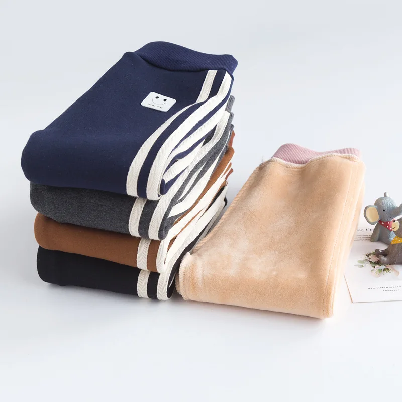 Зимние детские спортивные штаны в полоску корейские милые леггинсы для девочек