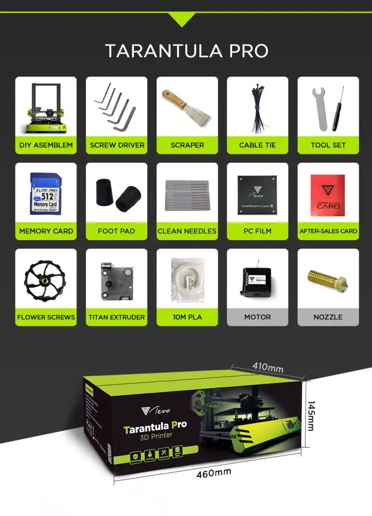 Новейший TEVO Тарантул Pro 3d принтер Impresora 3D DIY Impressora 3D