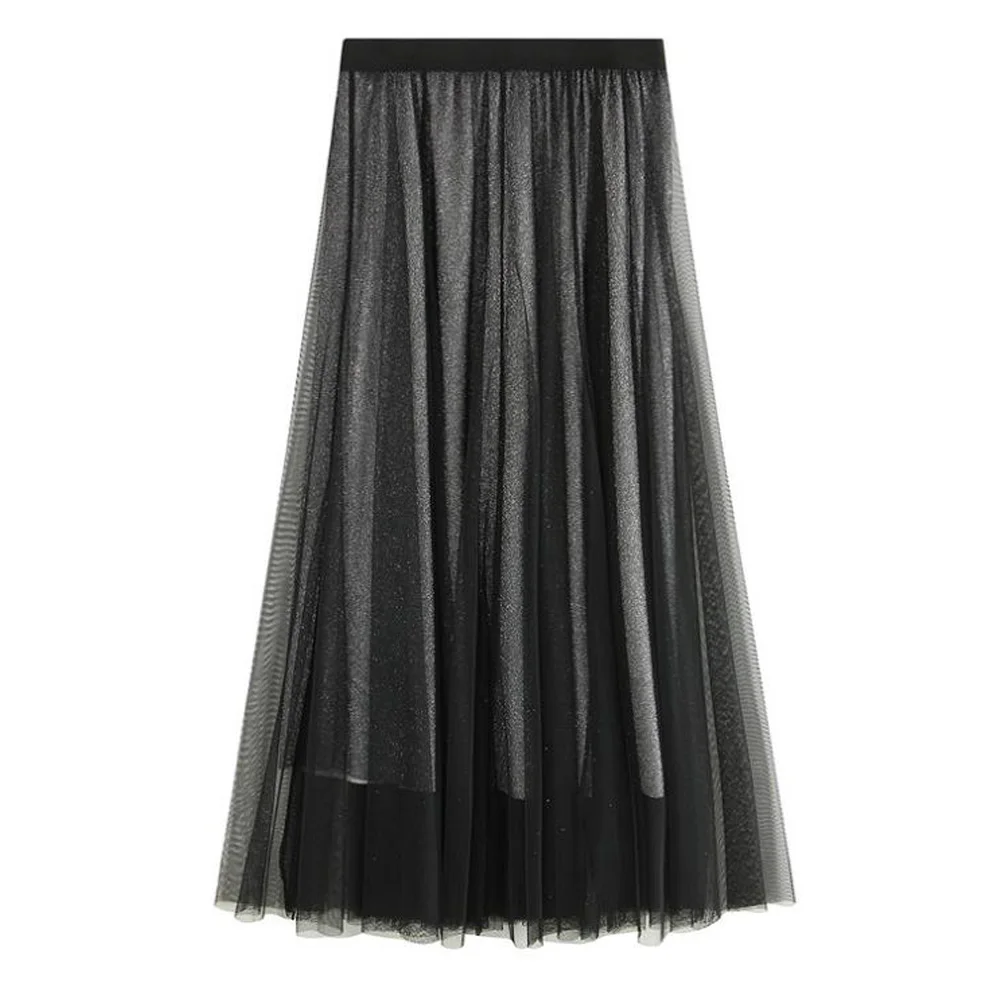 Женская бархатная юбка винтажная Сексуальная Тюлевая длиной до щиколотки