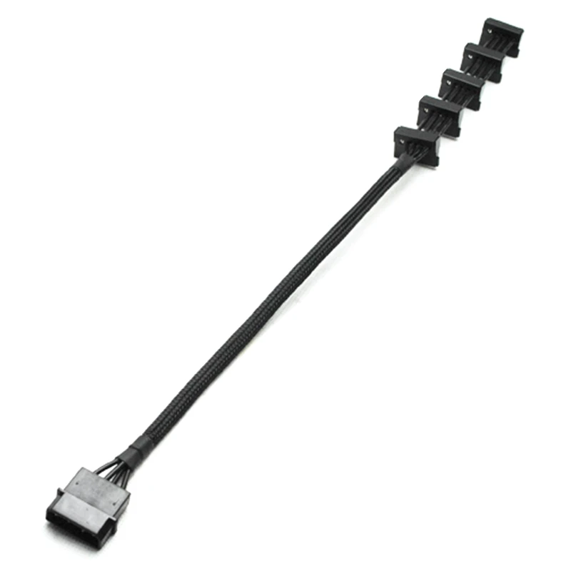 4-контактный IDE/SATA 1to 5 SATA Мощность кабель сплиттер адаптер Кабели 18AWG черного цвета