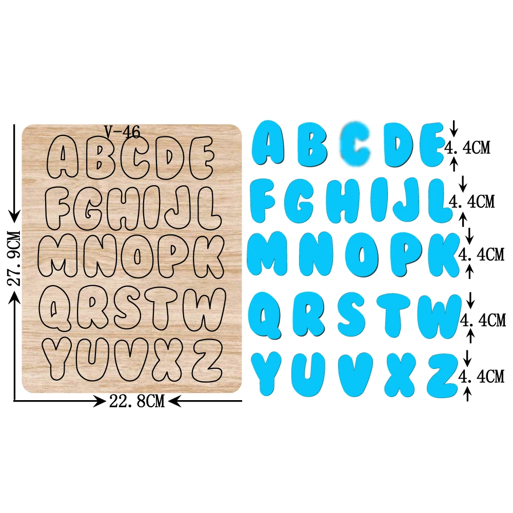 DIY новый A-Z деревянные штампы Трафаретный вырубной штамп для скрапбукинга