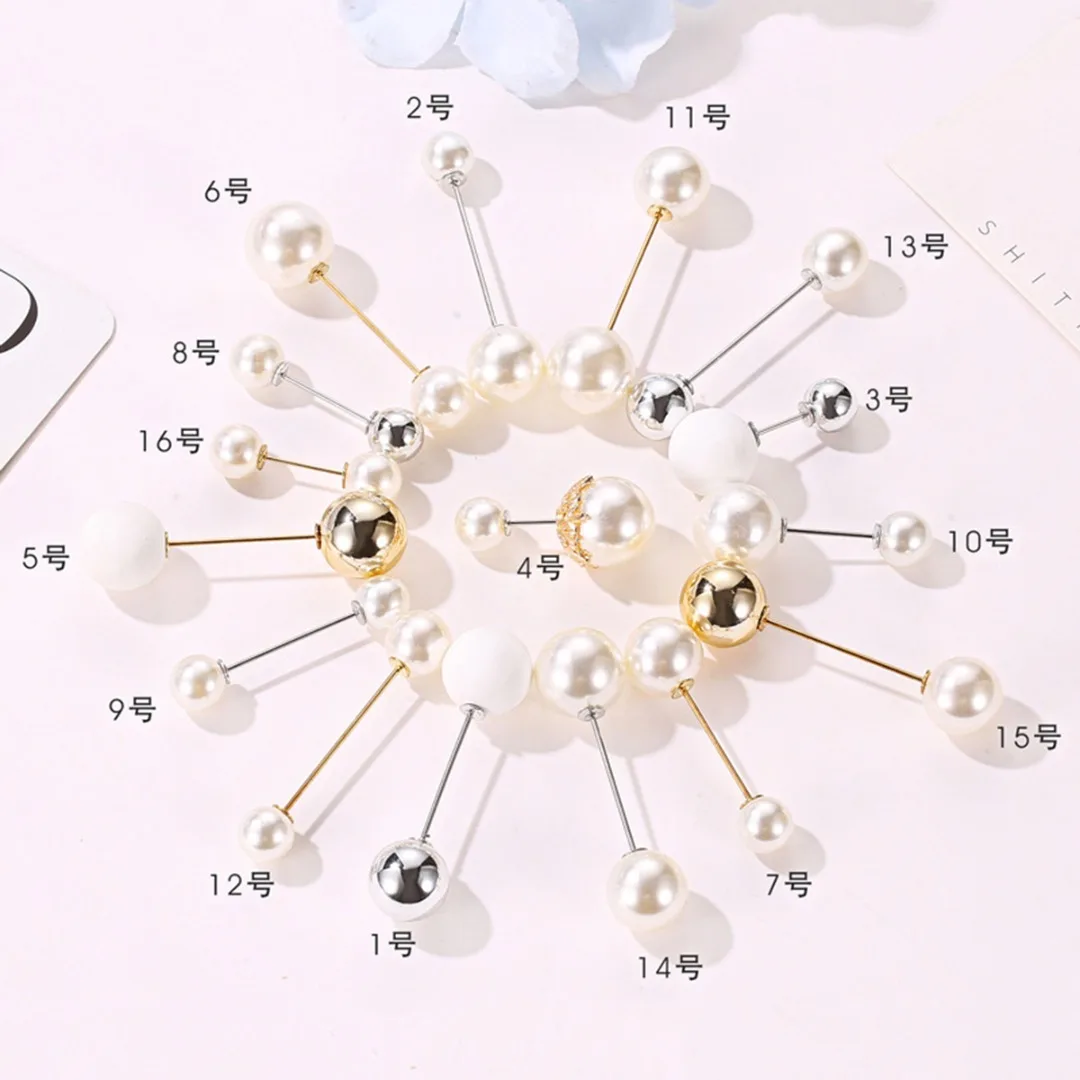 2019 Золотая серебряная брошь на булавке с двойной головкой имитация жемчуга