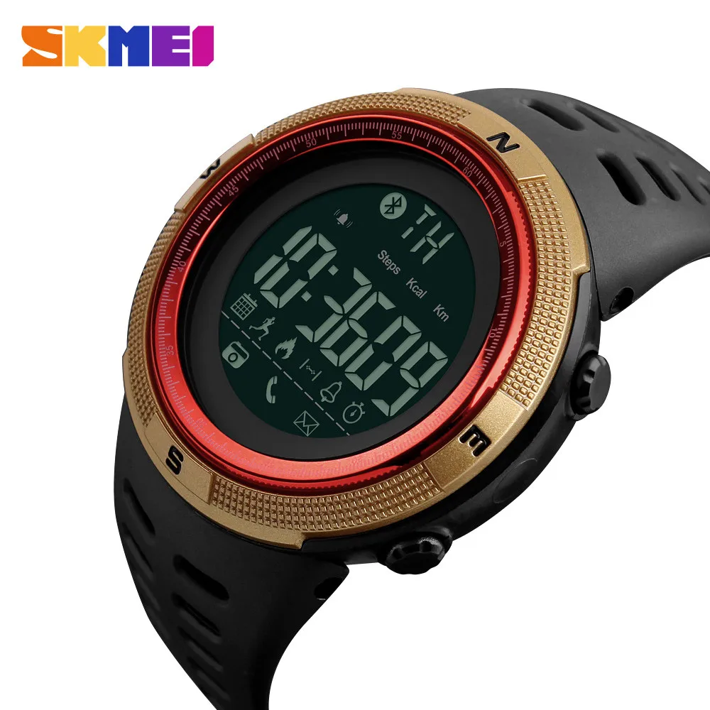 SKMEI 1250 водонепроницаемые Смарт часы Bluetooth будильник калорий часы фитнес часы Relogio Masculino мужские наручные часы для Android IOS