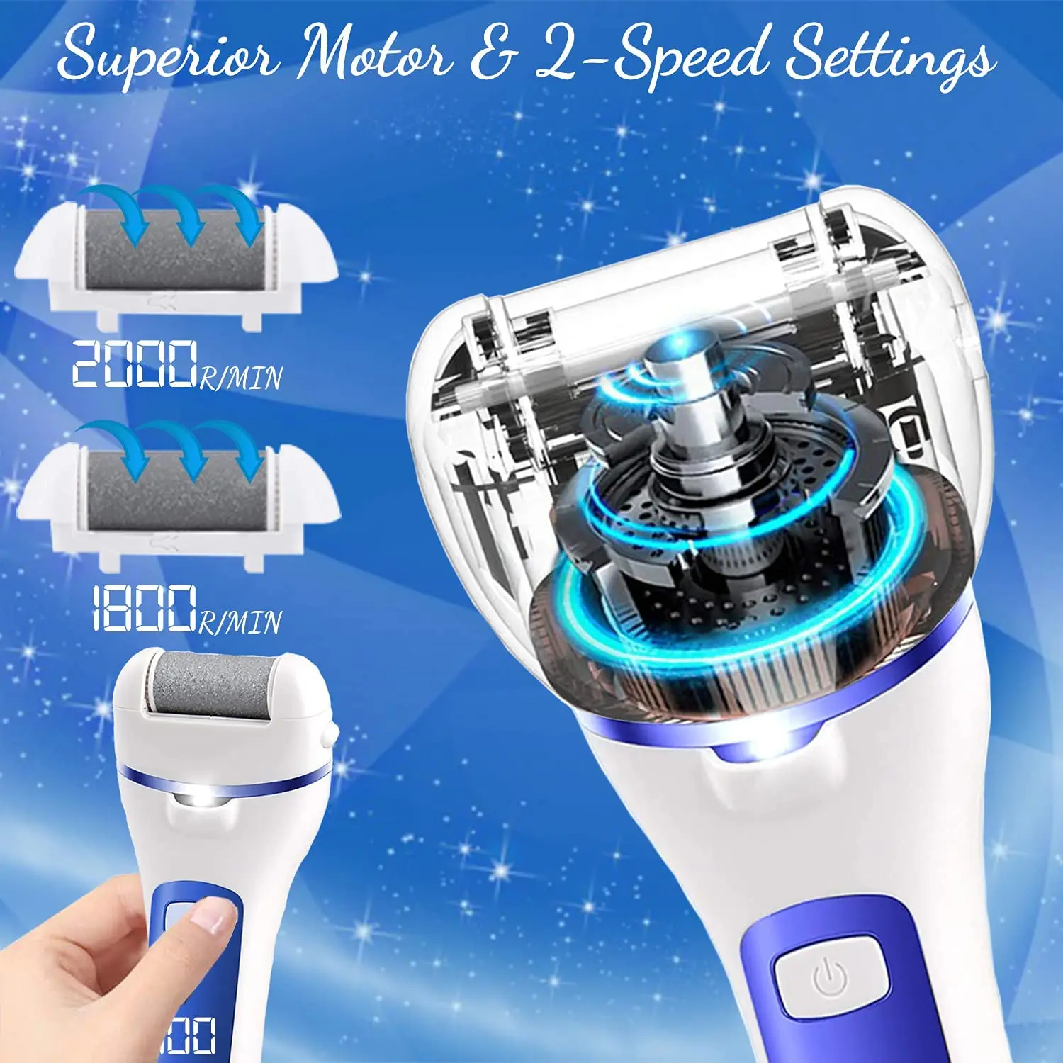 

Electric Callus Remover, Rechargeable Foot File Waterproof Hard Skin Remover , Remove Cracked Heels and Dead Skin