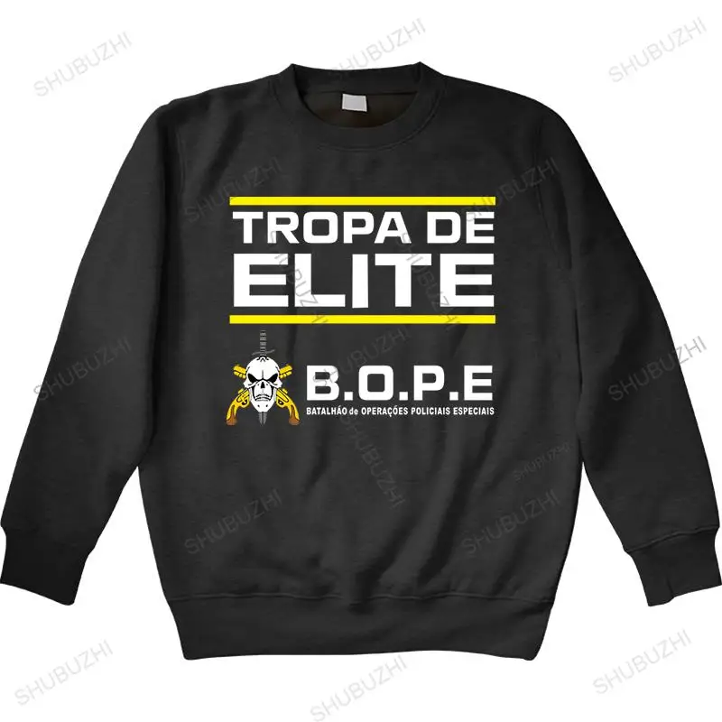 

homme vintage hoodies black BOPE Tropa De Elite Brazil Special Elite Forces Military hoody men two sides military Casual hoodie