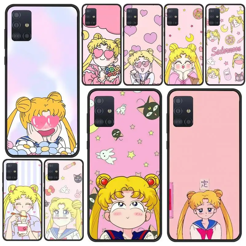 

Lovely Sailors Cute Moon Phone Case For Samsung S5 S6 S7 S8 S9 S10 S20 S21 Edge Plus E Fe Lite