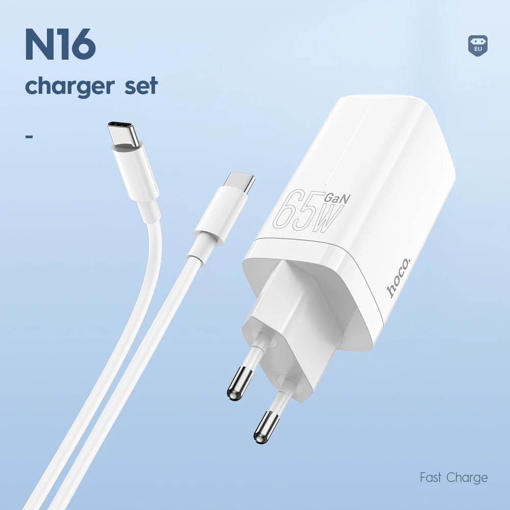 HOCO 65W GaN Charger USB C Quick Charge 4.0 3.0 Type C PD USB Fast Charger AFC for iPhone 11 12 13 Pro Max Xiaomi 11 For Macbook