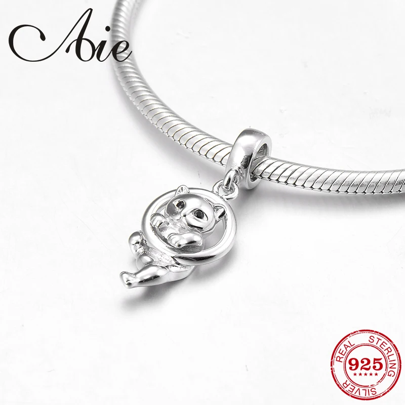 Новый черный глаз озорной кот 925 Стерлинговое серебро подвески Модные аксессуары