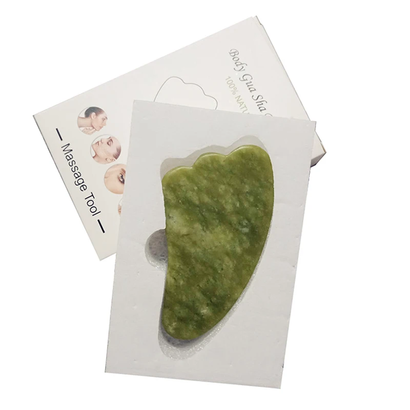 Natural Jade Gua Sha Scraper Board Massage Quartz Jade Guasha Stone Beauty Care