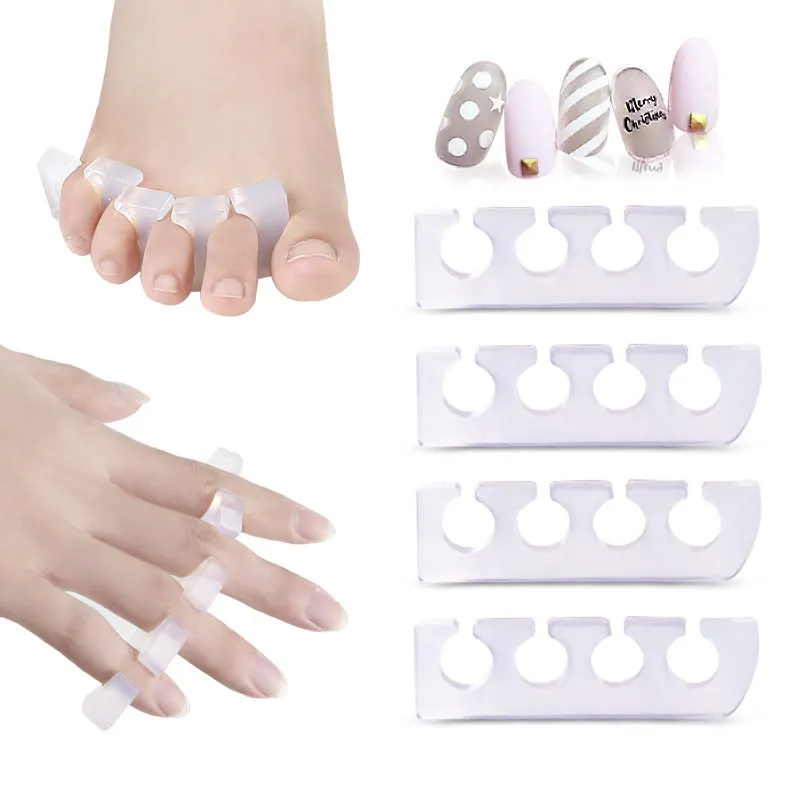 

4 Pairs/Lot Silicone Five-Hole Hallux Valgus Correction Device Day And Night USE For Women Toe Separator Foot Cover Care