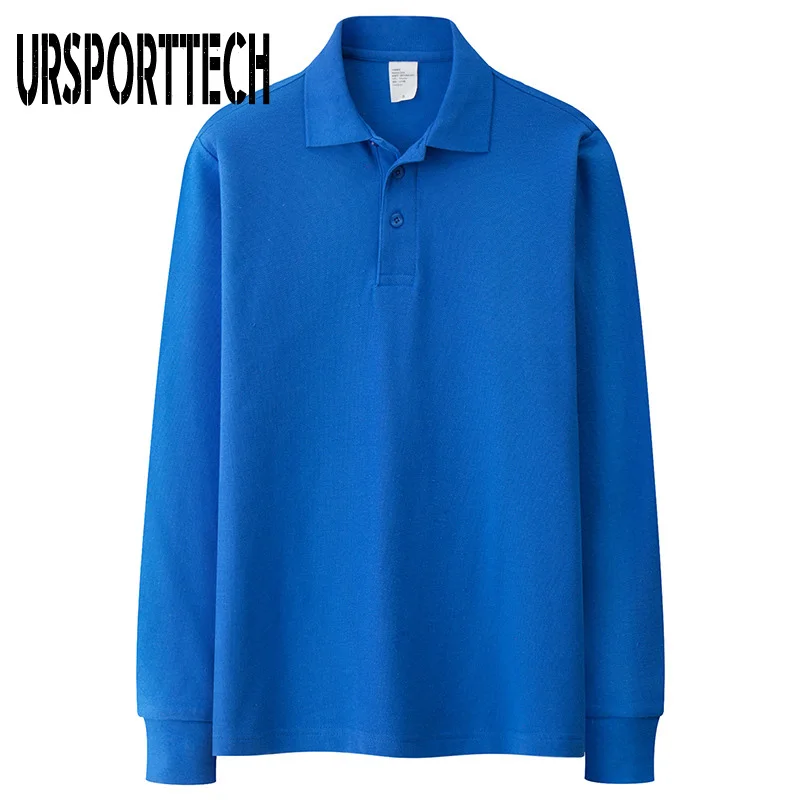 

URSPORTTECH T shirt Men Big Size Cotton Long Sleeve Solid Full Sleeve T shirt Men Casual Polo T-shirts For Men Fitness Tops Tees