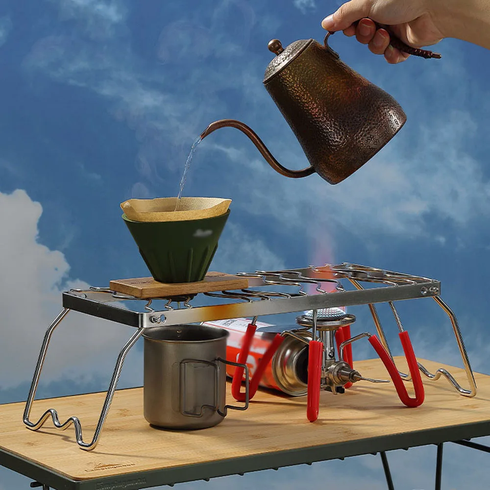 CAMPINGMOON 20KG Outdoor Camping Barbecue BBQ Cooking Stainless Steel Foldable Mini Stoves Rack Two Levels of Height | Спорт и