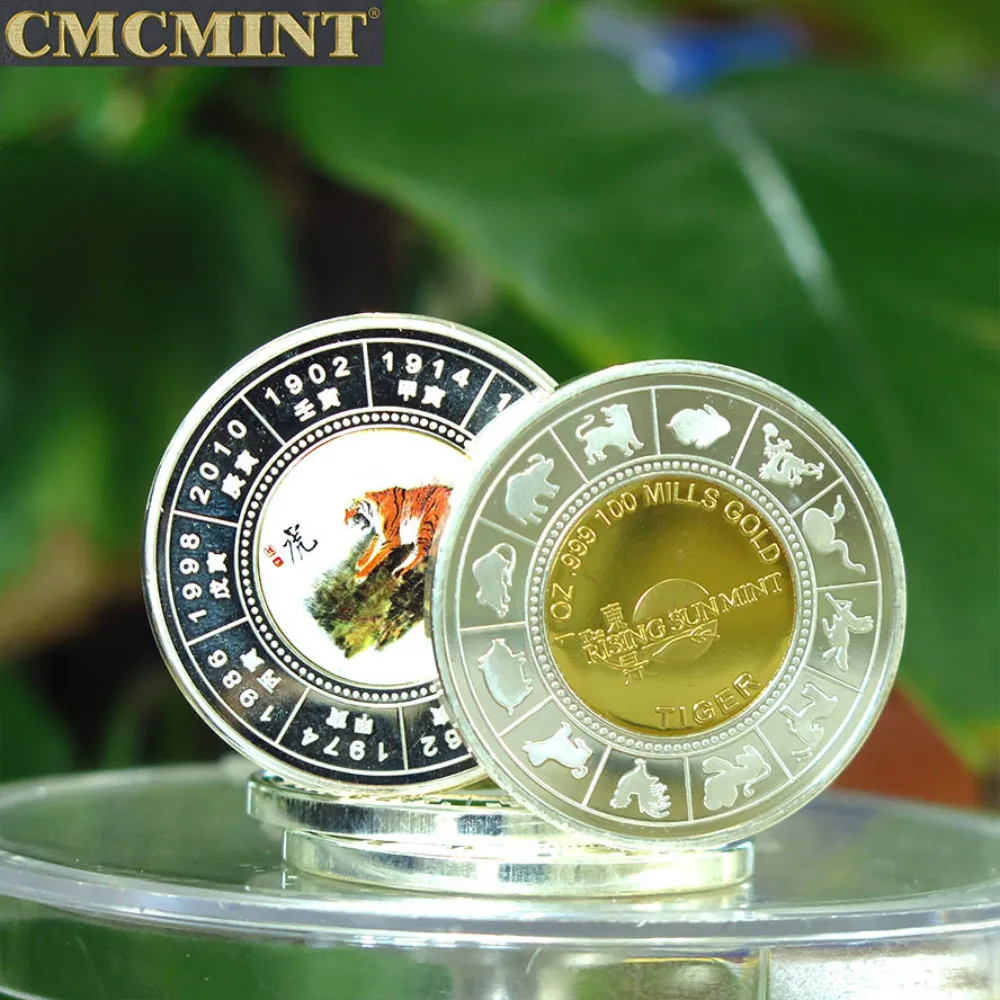 Немецкие антикварные сувениры C24 2021 оригинальные монеты золотые год Тигра монета