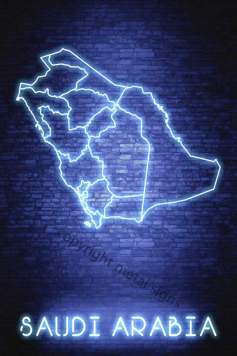 

Винтажная металлическая жестяная ретро-вывеска в стиле Саудовской Аравии в Эр-Рияде, жестяные таблички, Настенный декор, неоновая вывеска д...