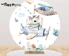 Круглый фон для фотосъемки круглый фон летательный аппарат детское небо Мишка Тедди фотостудия День рождения баннер скатерть Y720