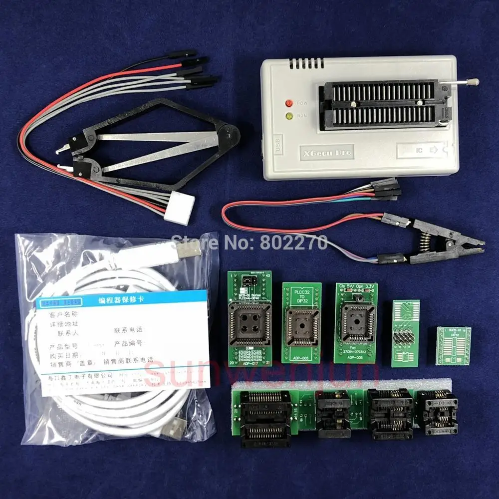Черный выпуск V10.27 XGecu TL866II плюс USB программатор 15000 + IC SPI Flash NAND EEPROM MCU PIC AVR 9 шт.