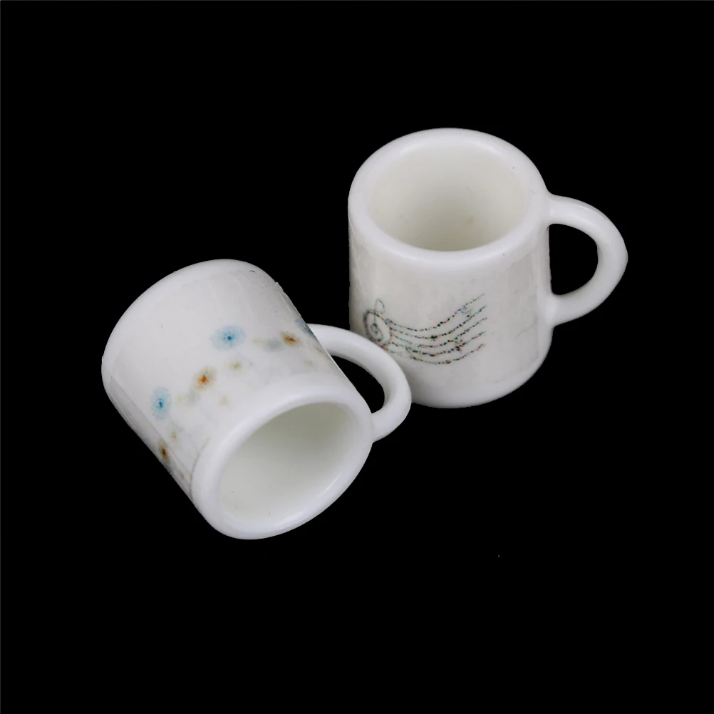 

2pcs/lot White Cups Mugs 1:12 Dolls House Miniature Dollhouse 1/12 Accessories