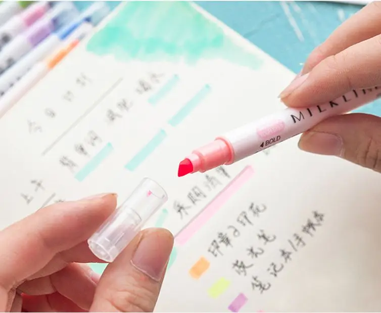 

Mildliner Pens Mild Liner Double Headed Fluorescent Pen Cute Art Highlighter Drawing Mark Pen Stationery R20