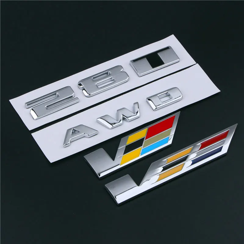 

For Cadillac XT5 ATSL CT6 28T 40T AWD car Styling modified metal car sticker car standard tail displacement Auto Accessories
