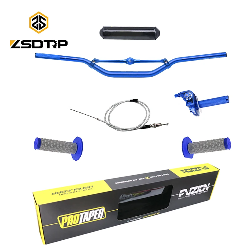 

ZSDTRP CNC Handlebar For Pro Taper 28mm 1 1/8" Handle Bar Pads Grips Throttle Cable Dirt Pit Bike Racing Motorcycle