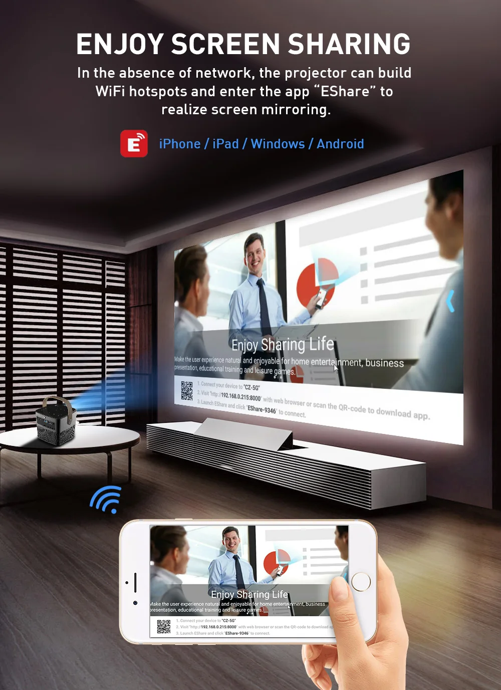 Salange P12 HD Led проектор мини-проектор 3D Android проектор DLP 1280*720P Wifi 2G+ 16G видео проектор для домашнего кинотеатра