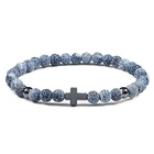 Горячие мужские натуральные лавовые камни деревянные бусины Крест Браслет Оникс для медитации и молитвы браслеты ручной работы из бисера Деревянные ювелирные изделия для йоги подарок