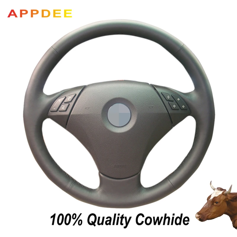 APPDEE черная натуральная кожа чехол рулевого колеса автомобиля для BMW 530 523 523li 525 520li