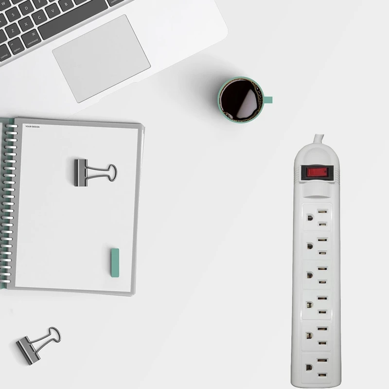 

6 Holes Surge Protector Power Strip,1.8M Power Extension Cord 15A 125V Power Strip for Home,4 Pcs(US Plug)