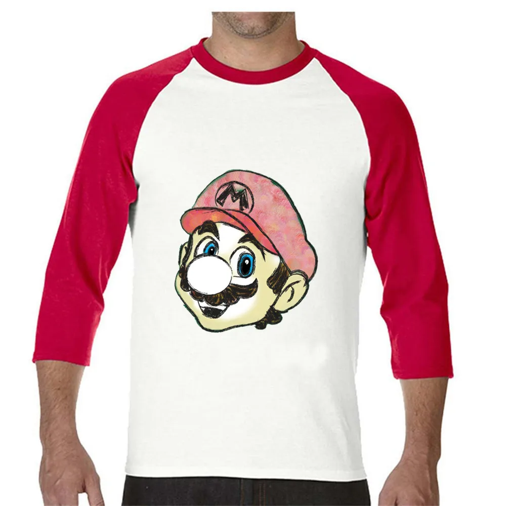 Мужская футболка для футбола белая в стиле хип хоп с рукавом Три четверти из 100%