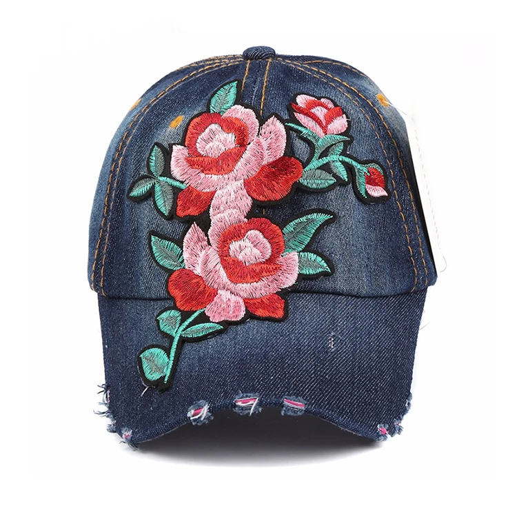 LVTZJ  New Spring Vintage Denim Baseball Cap Snapback Hat Summer Cap Hip Hop Floral Cap Hats For Men Women Grinding Multicolor