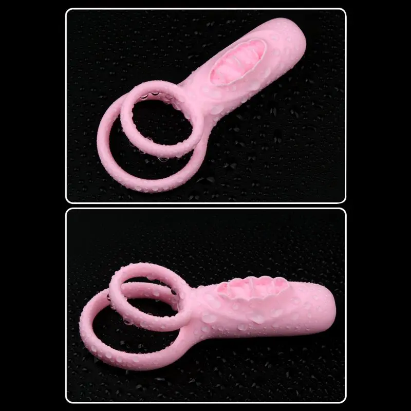 Вибрирующее кольцо на пенис с дистанционным управлением язычком для мужчин и