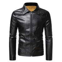 winter mens leather jacket fleece warm coat men fashion motorcycle pu leather jackets zipper thick coats male bomber overcoat