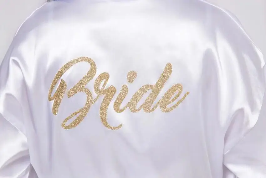 Кимоно халат из искусственного шелка женский свадебный Атласный атласный