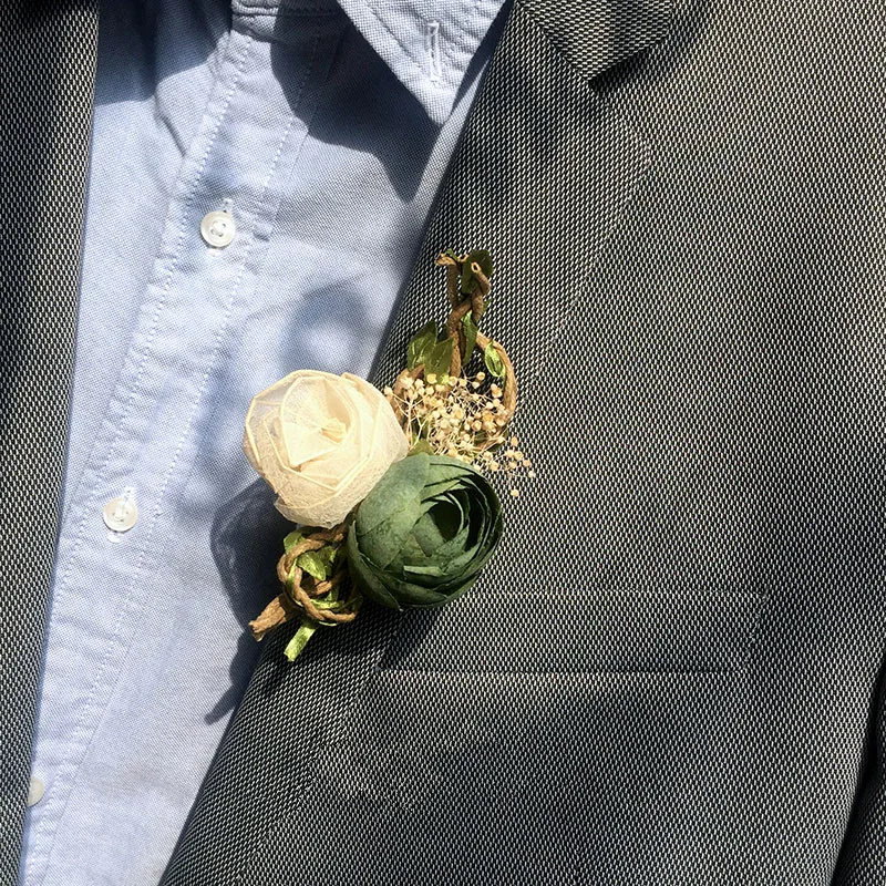 

10pcs/pack Bride Corsage Groom Wrist Artificial Flower Wedding Bridesmaid Corsage Groomsman Wrist Simulation Rose