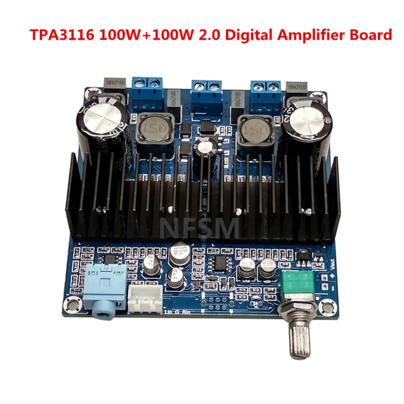 DC12-24V TPA3116 100 Вт+ 100 Вт 2,0 канальный цифровой усилитель платы