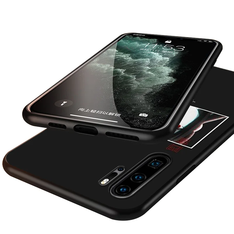 

Japanese Cartoon Girl Black Cover For Huawei P40 P30 P20 P10 P9 P8 Lite E 5G 2017 2019 Pro Plus Phone Case