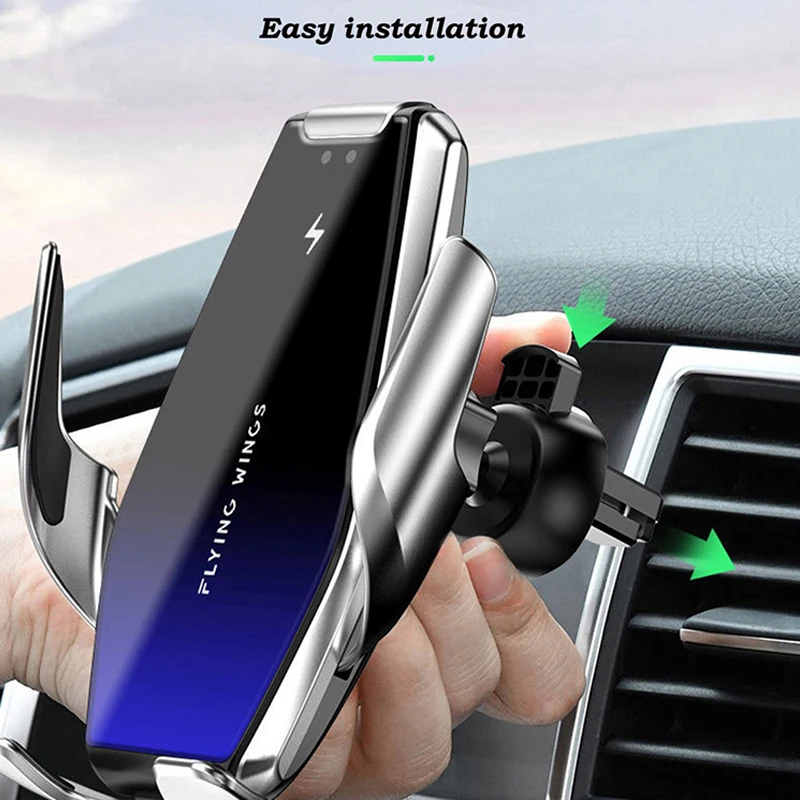 Brorikoy 15W Qi Wireless Charger Car Holder Charge for iPhone 11 Pro XR Xs Max Automatic Mount Fast Charging Huawei | Мобильные