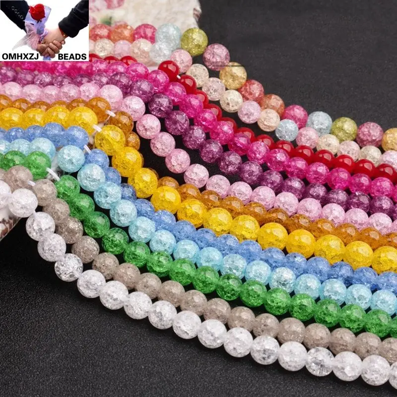 

OMH Wholesale JD77 4 6 8 10 12 14mm Jewelry DIY Making Bracelet Necklace Natural AAA Exploding Crystal Loose Spacer Round Beads