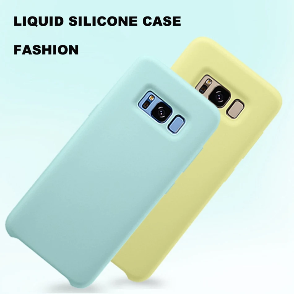 For Samsung Note 10 S10 S10E S9 S8 Plus Original Liquid Silicone Case Galaxy 9 Note8 Silky Rubber Soft Touch Cover |