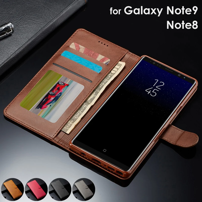 2018 роскошный флип-чехол для Samsung Galaxy Note 9 8 Note9 Note8 кожаный чехол Модный Магнитный
