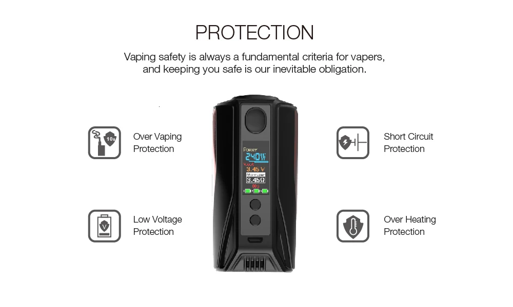 Vaptio CAPT'N 220 Вт мод электронная сигарета vape мод с 1,3 дюймовым oled-экраном поддержка VW 18650 батарея(без аккумулятора