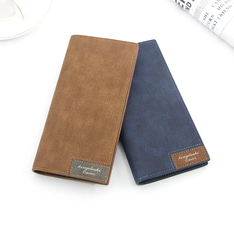 Тонкий кожаный бумажник для мужчин тонкий удлиненный клатч с кармашком мелочи 2020