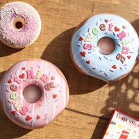 cute ultra realistic donut tin box jewelry candy gift box small sundries storage boxes cans coin earrings headphones gift box