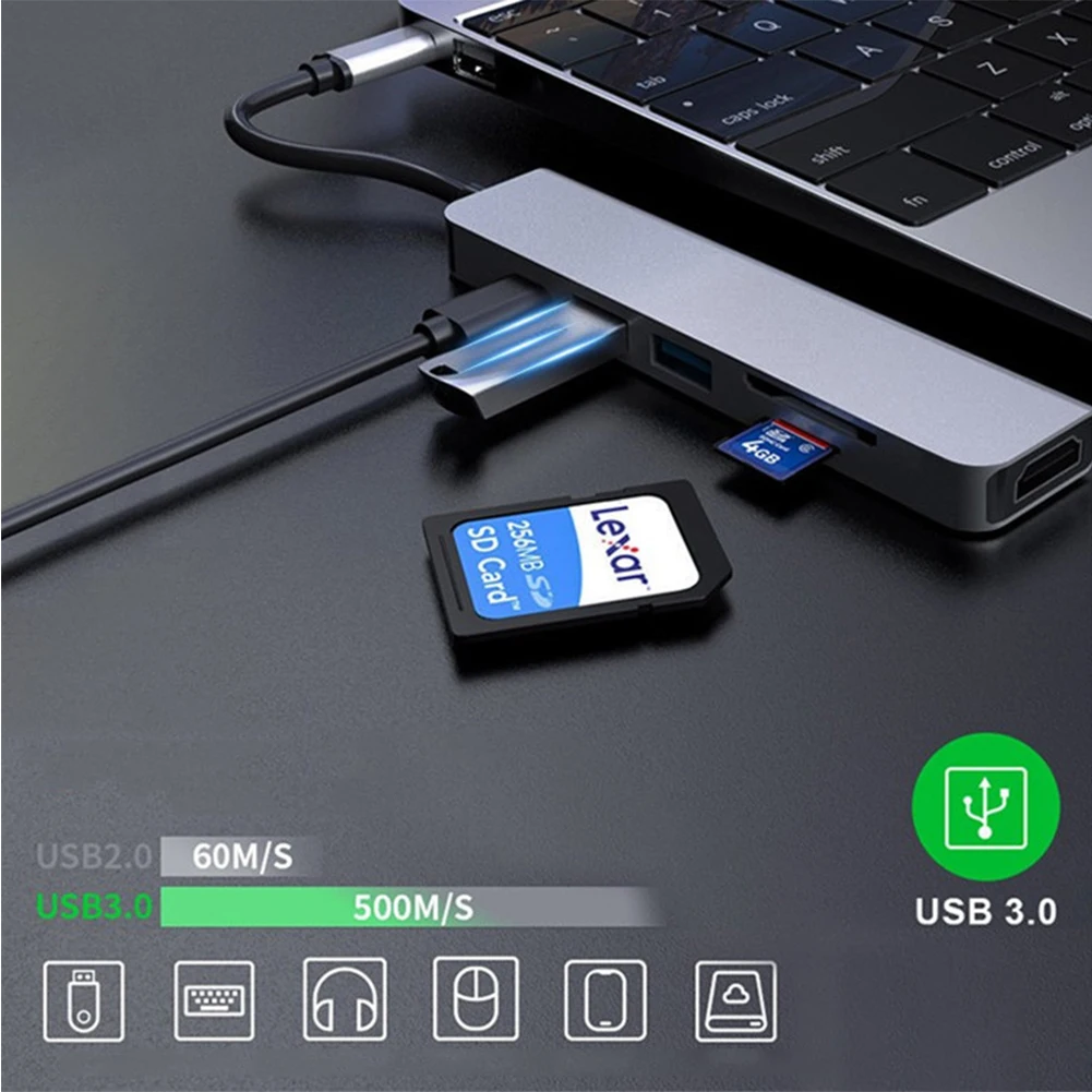 Адаптер OTG Thunderbolt 3 4/5/6/7 портов USB C на HDMI Rj45 100 м | Компьютеры и офис