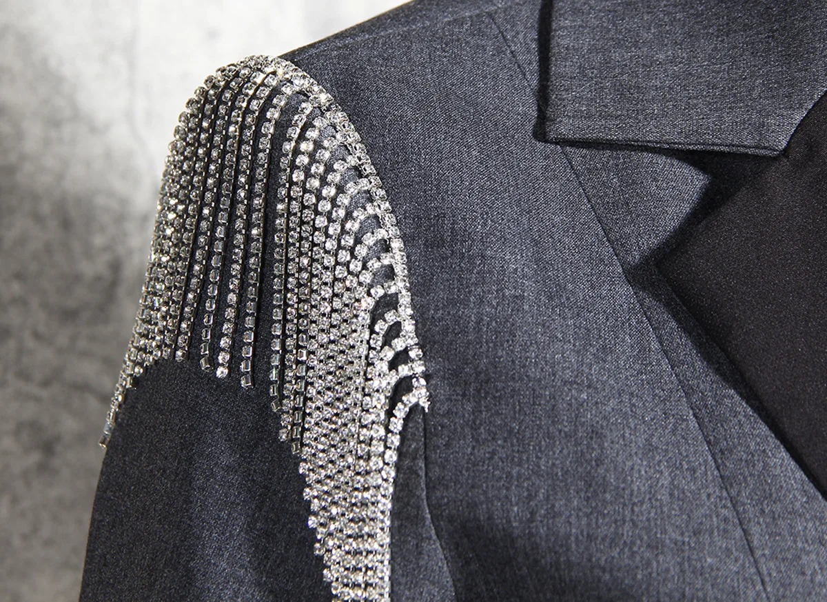 Женский блейзер из двух предметов роскошный подиумный пикантный Блейзер со