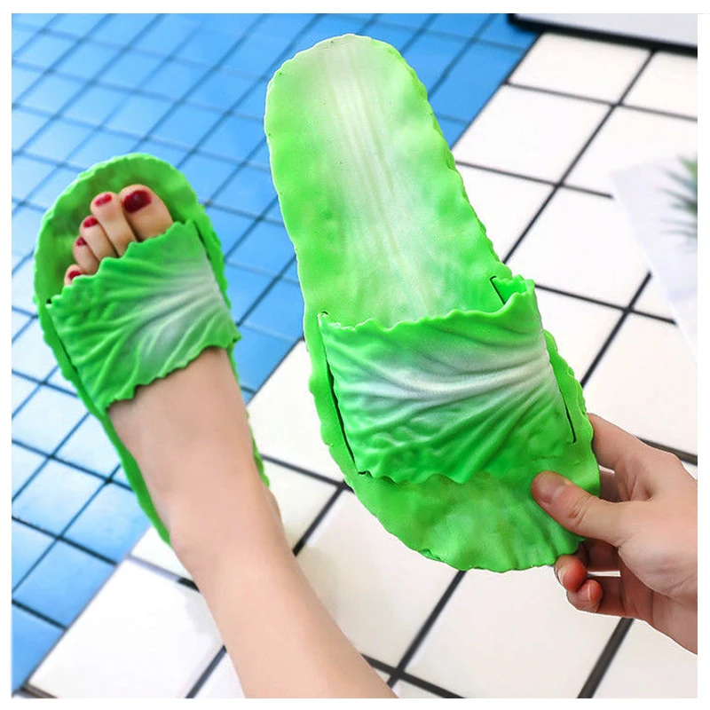Забавные тапочки для душа креативная женская обувь с капустой пляжные девочек